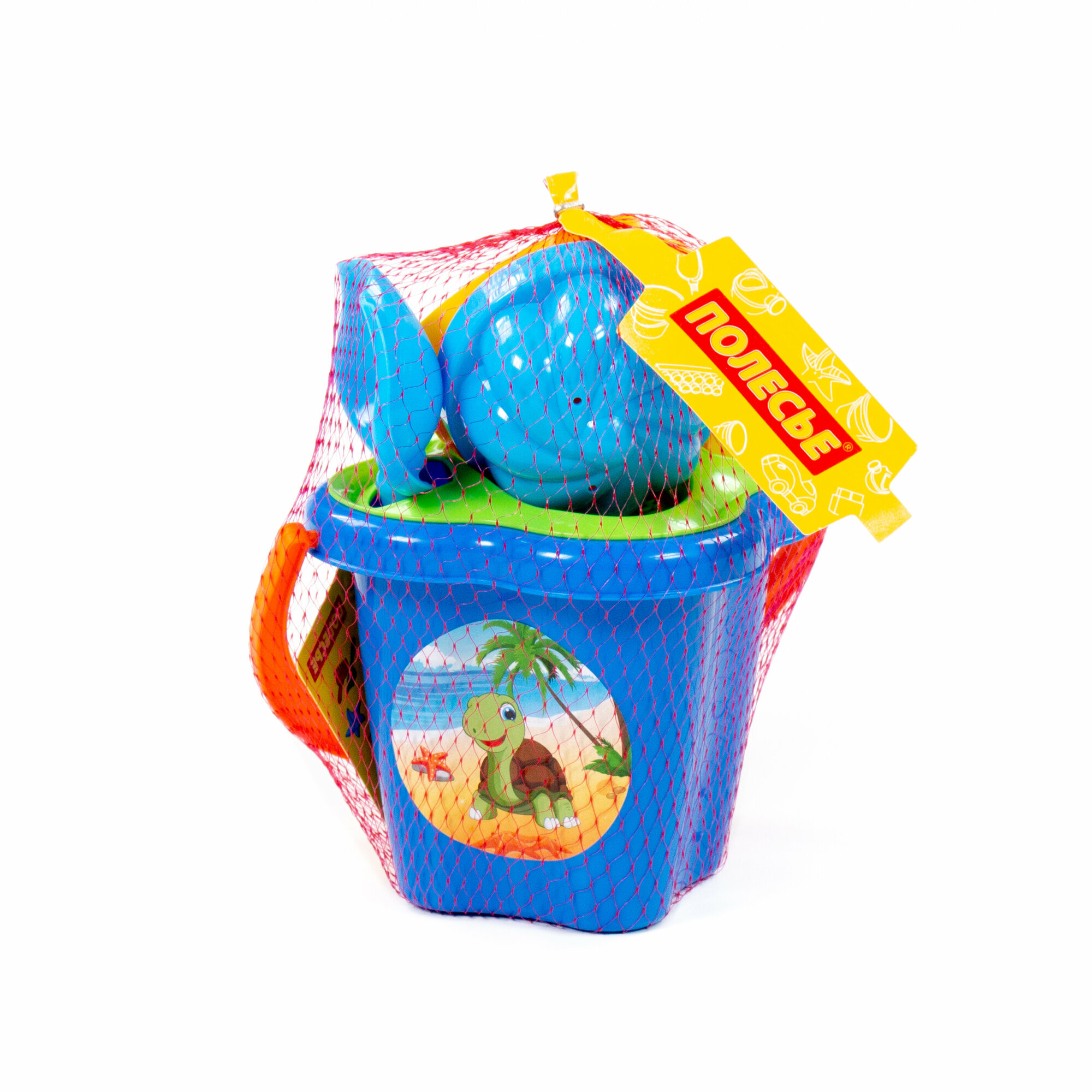 Набор №21: ведро-цветок среднее ситечко-цветок совок №2 грабельки №2 3 формочки