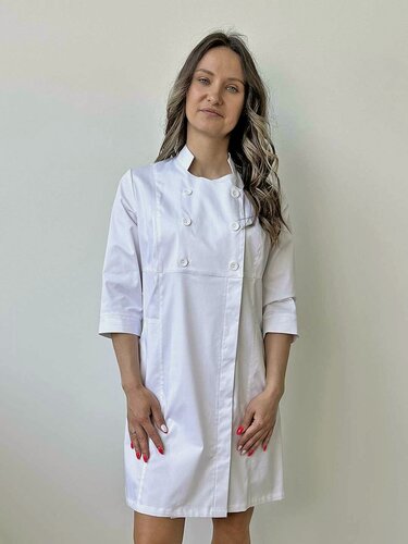 Изображение товара Халат женский "Фабрика швейных изделий №3" модель М-60, рост 164, размер 50, ткань смесовая "AV", цвет белый