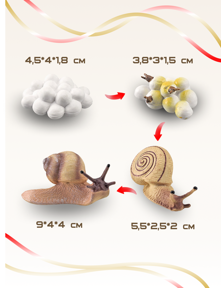 Набор Жизненный цикл Улитки игры для детей развивающие методика Монтессори развитие речи