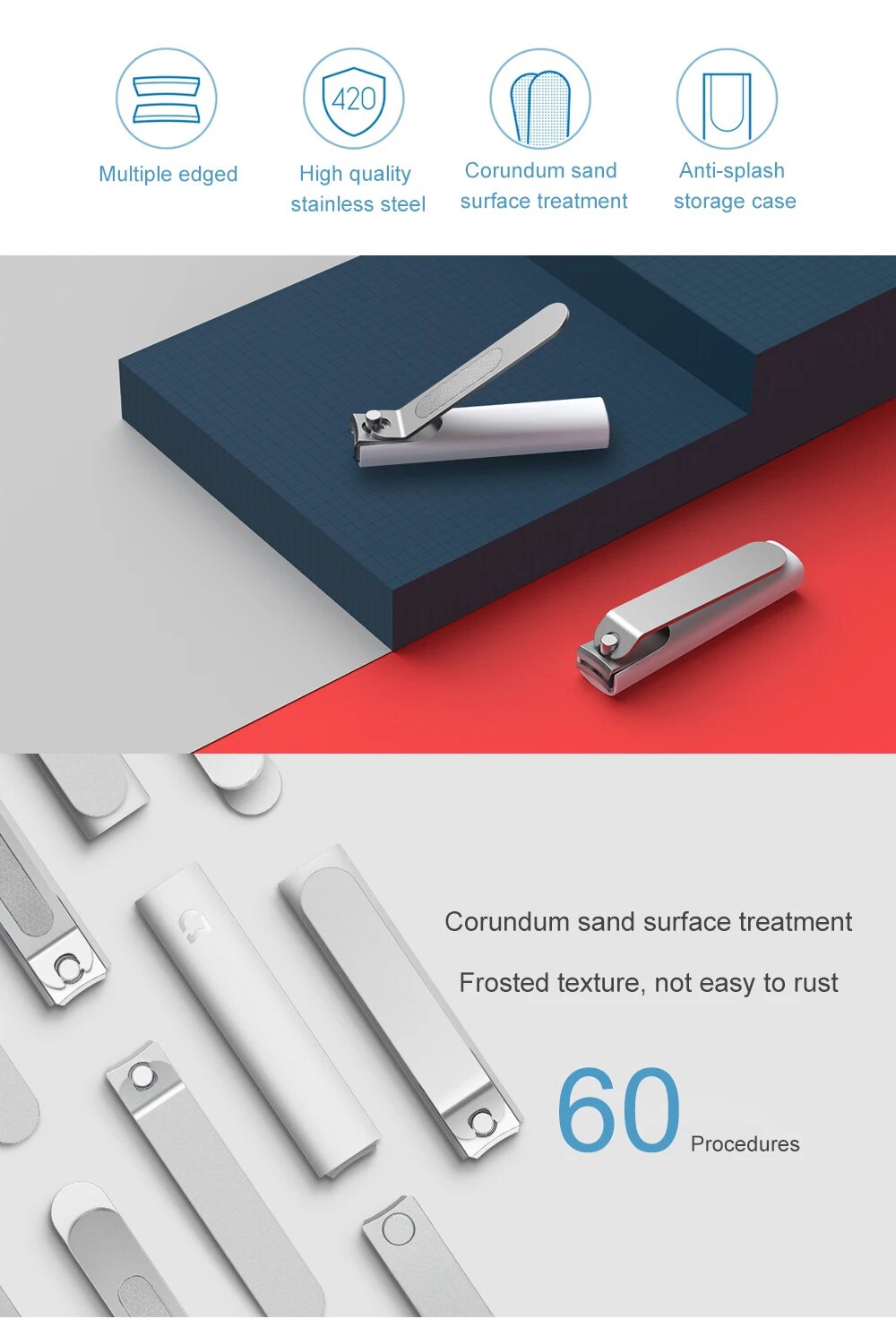 Набор для маникюра Xiaomi Mijia XM0444, 5 in 1: прибор для путешествий