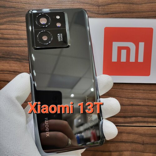 Крышка для Xiaomi 13T / 13T Pro - оригинальная задняя стеклянная панель (Чёрного цвета) черный, black