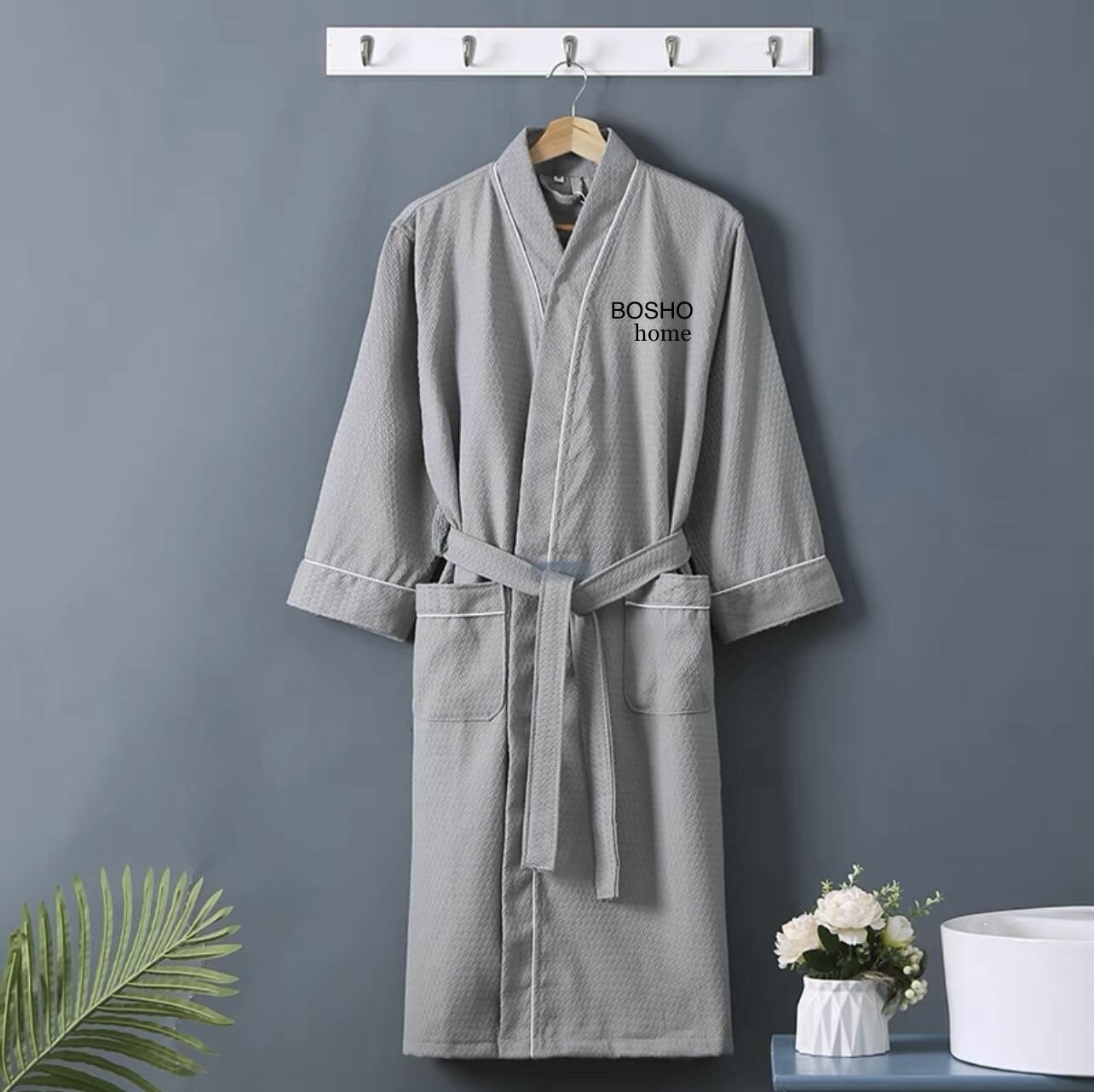 Халат BOSHO размер L серый