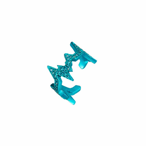 Серьги каффы caviar jewellery фианит размер 13 мм бирюзовый 5520₽