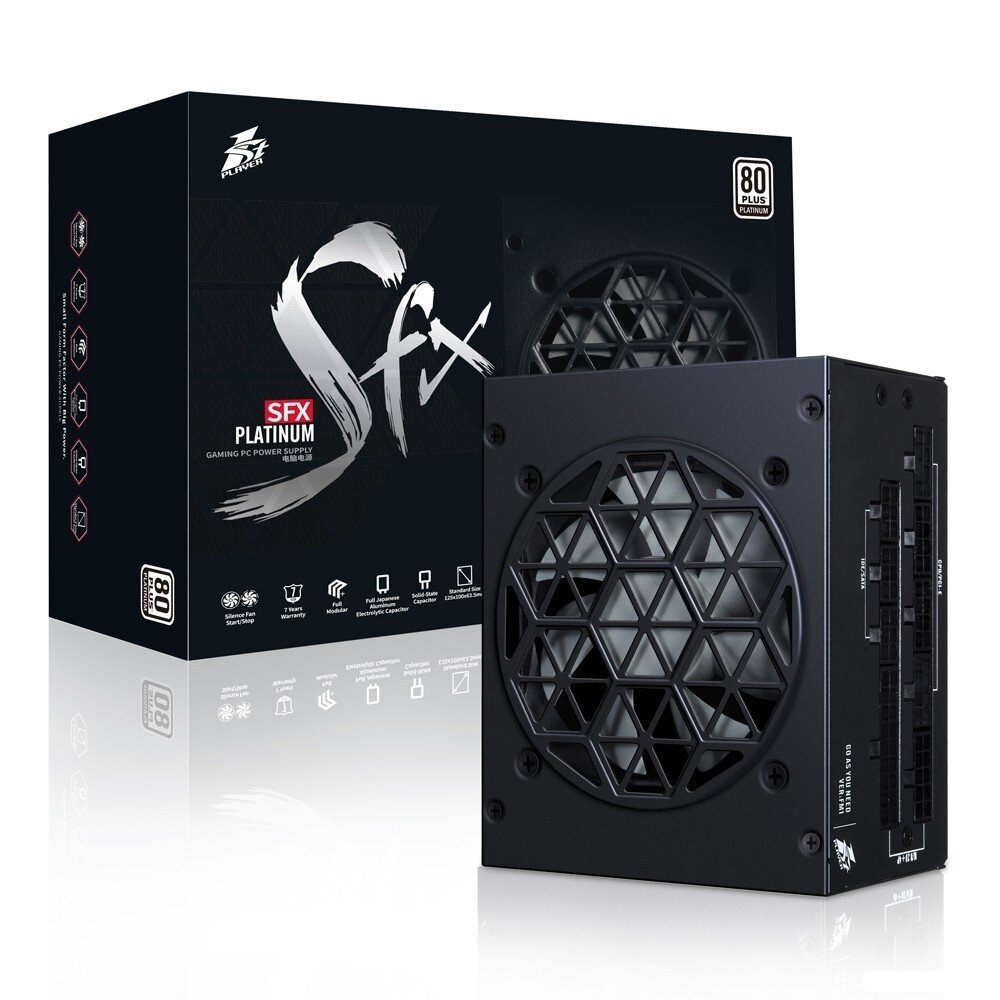 1STPLAYER SFX 750W Platinum / SFX, APFC, 80 Plus Platinum, 80mm fan, full modular / PS-750SFX