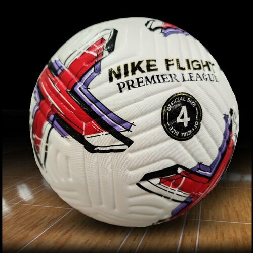 Футбольный мяч Nike Flight Super размер4, бело-красный, для улицы и зала.