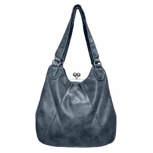 Сумка мессенджер Sassa, фактура гладкая, Джинс