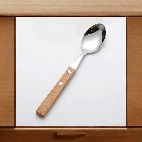 Набор из 6 ложек с деревянной ручкой, 19 см