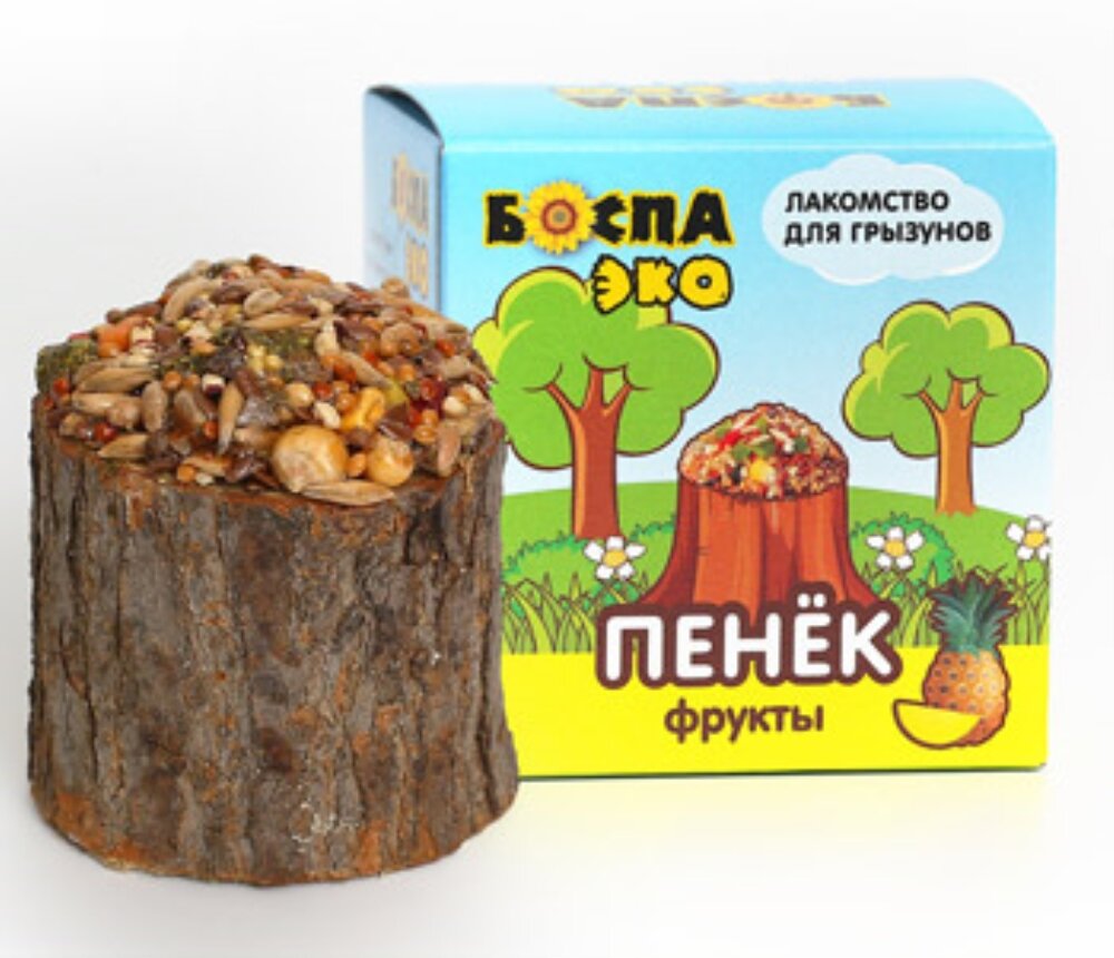 Лакомства для грызунов Пенек фрукты 80г боспа ЭКО 1/35