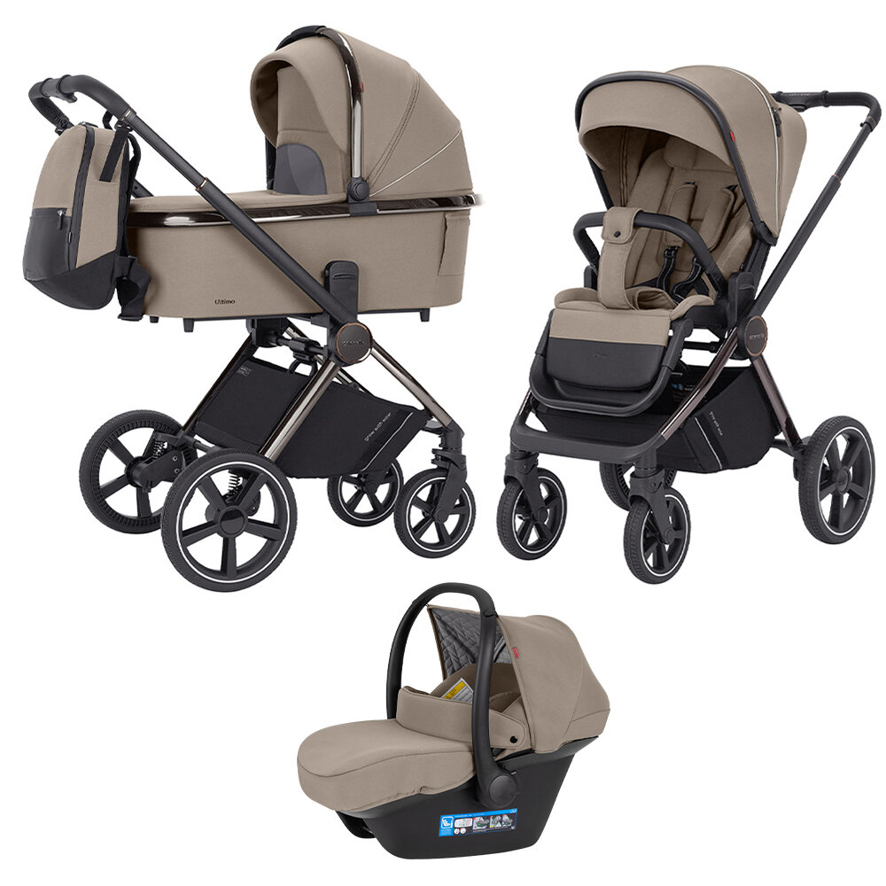 Коляска Carrello Ultimo CRL-6521 Chrome 3в1 2025 (регулировка высоты) Pearl Beige
