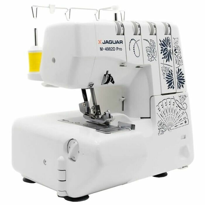 Оверлок Jaguar M-4982 D Pro (M-4982DPro), 3, 4-ниточный шов, ролевой шов, дифференциальная подача, скорость 1300 стежков/мин