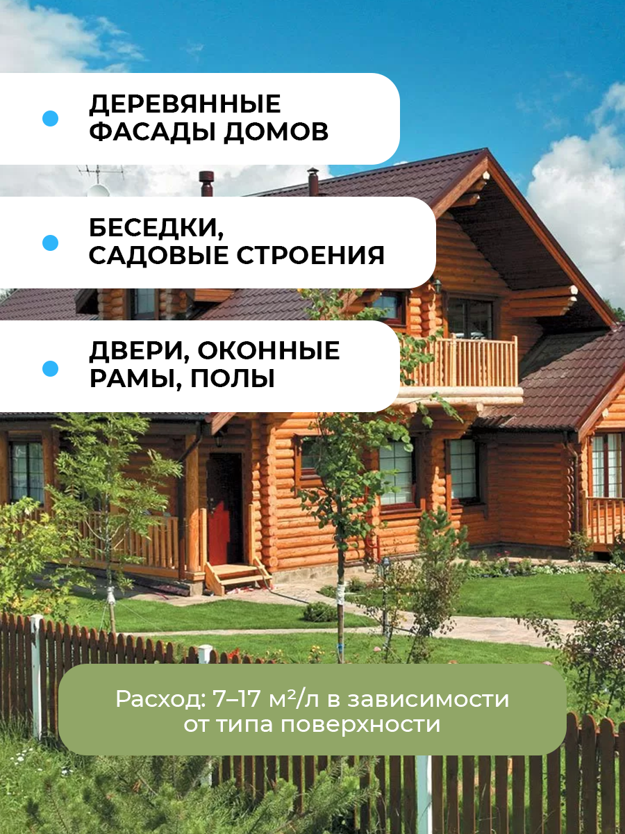 Антисептик-пропитка декоративная для дерева 2 в 1 Bioteks, махагон 2,7л — фото 1