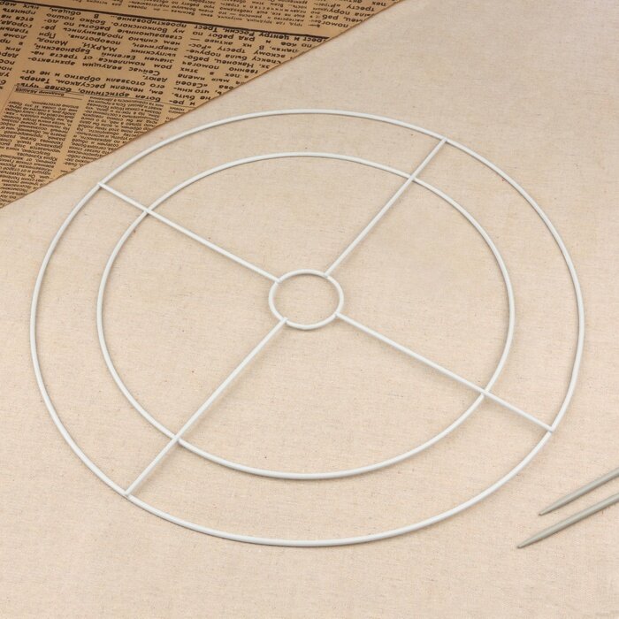 Основа для плетения торшера «Круг» металлическая d = 30/40 см цвет белый