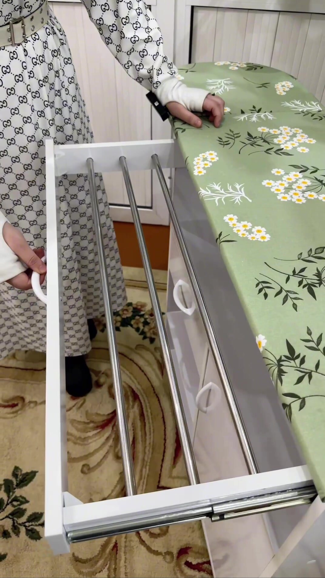 Гладильная доска "3 в 1", с сушилкой, комодом, ЛДСП, цвет белый — фото 1