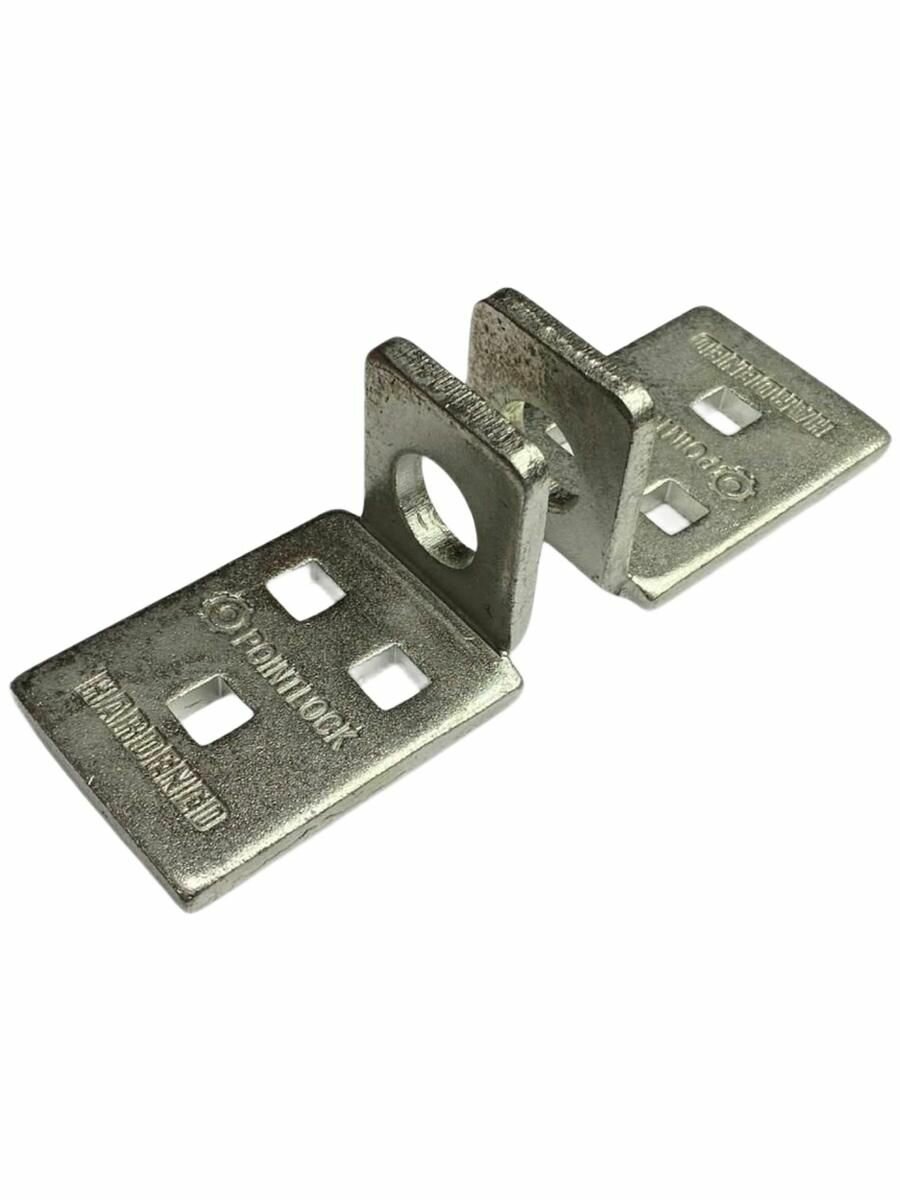 Проушина (петля)усиленная угловая из закаленной стали для навесных замков с комплектом крепежа 2 штуки