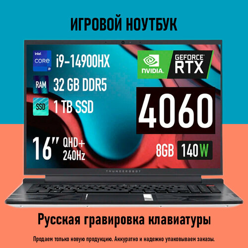 Игровой ноутбук Thunderobot ZERO 2024 Intel Core i9-14900HX RTX 4060 32G1T 25 К 240 Гц русская клавиатура 176990₽