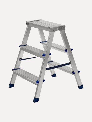 Изображение товара Алюминиевая двусторонняя стремянка 3 ступени 97923