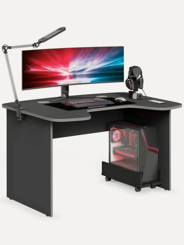 Изображение товара Игровой компьютерный стол SKILLL STG 1385.1, антрацит/металлик, 136х85х75см