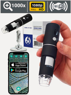 Изображение товара Беспроводной цифровой Wi-Fi микроскоп Dewang CSW02 2МПикс HD 1000Х - мобильный трихоскоп