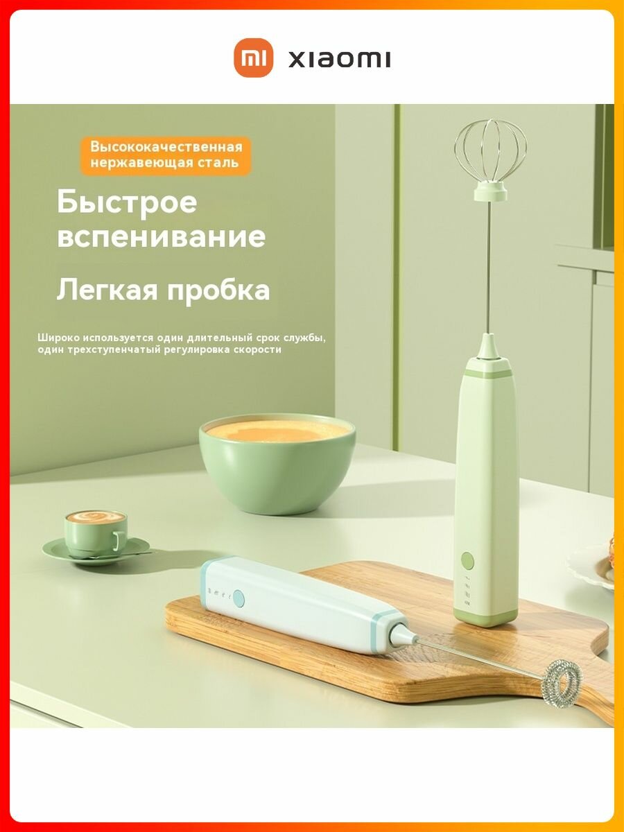Изображение Xiaomi Капучинатор и вспениватель для молока USB зарадка