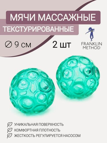 Изображение товара Мячи массажные для МФР FRANKLIN METHOD Textured Ball Set, набор 2 шт, зеленые