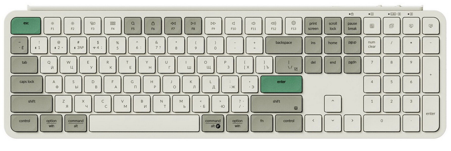Беспроводная ультратонкая клавиатура Keychron B6 Pro, 109 клавиш, ножничные переключатели, цвет Retro Green