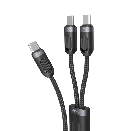 Кабель USB Type-C Type-C 2 в 1, 60Вт, 1.2м, черный, Deppa, 72555