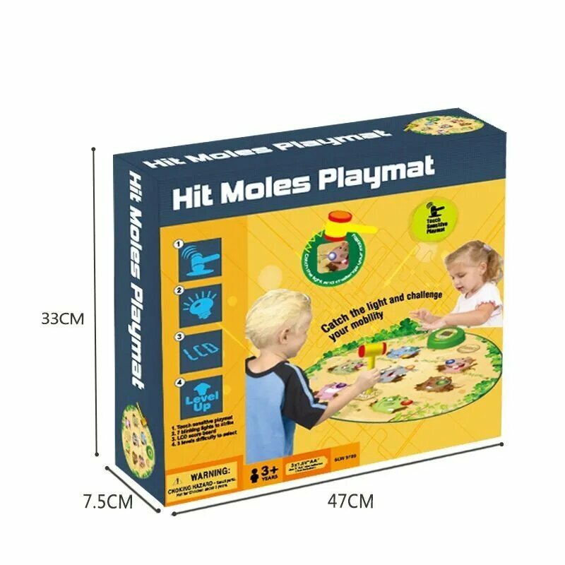 Игровой коврик Ударь крота/детская музыкальная интерактивная игрушка/Hit Moles Whack A Mole