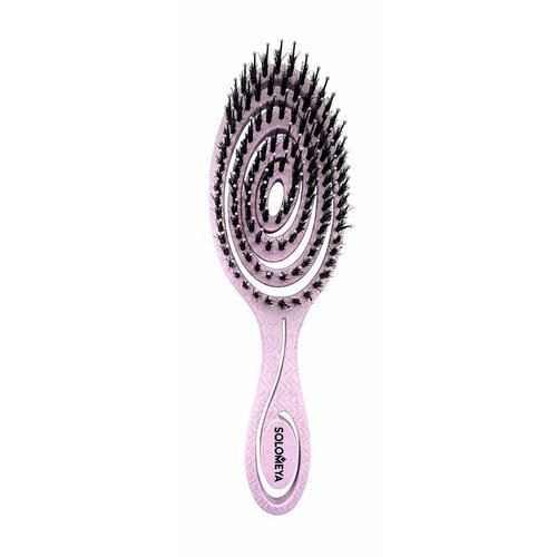 Подвижная био-расческа для волос c натуральной щетиной / Solomeya Detangling Bio Hair Brush Lilac solomeya подвижная био расческа для волос c натуральной щетиной зеленая