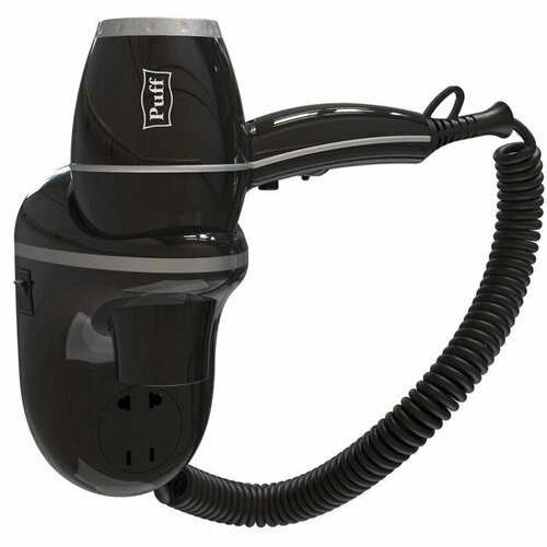 Фен Puff-1800ВlB настенный 1800 Вт 2 скорости хол воздух чёрный 637800₽