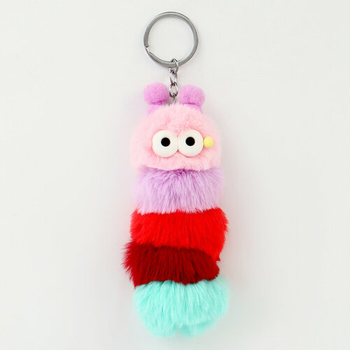 Мягкая игрушка Гусеница на брелоке 12 см цвет микс 300₽