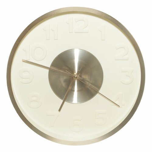 Часы настенные, 30 см, с подсветкой, пластик/стекло, круглые, золотистые, Fantastic gold