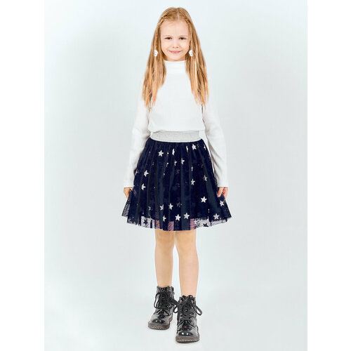 фото Юбка ketmin, размер 92-98, серебряный, синий