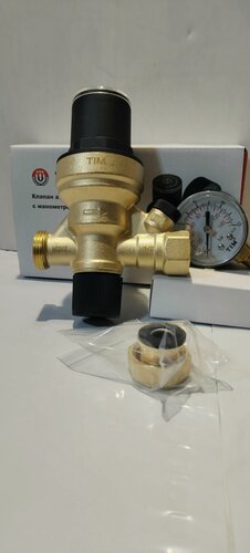 Изображение товара Клапан автоматической подпитки c манометром 1/2" TIM AF0206A