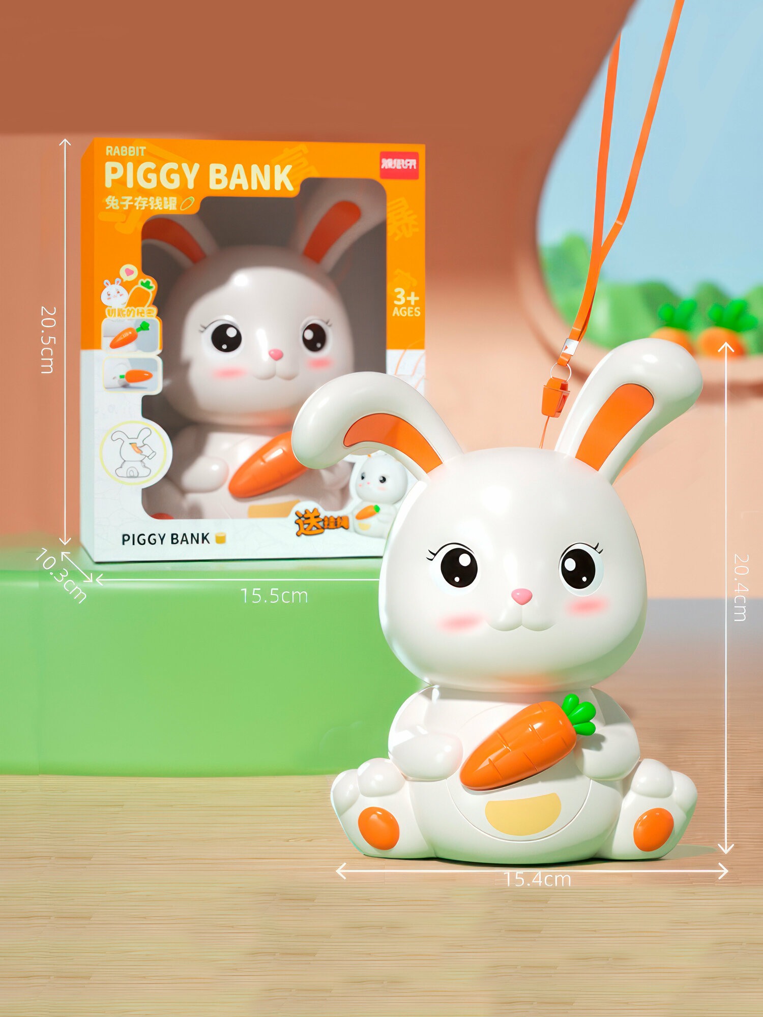 фото Копилка "Зайка" для девочек и мальчиков / Детская копилка для денег