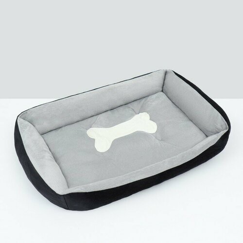 Лежанка-диван Косточка 60 х 45 х 15 серо-чёрная 2149₽