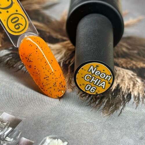 Гель-лак для ногтей ТМ ECO Chia Neon №06, 10 мл, оранжевый