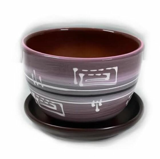 Кашпо Гамма v 04 л с поддоном керам глазурь формы тюльпан h 11 см d 11 см