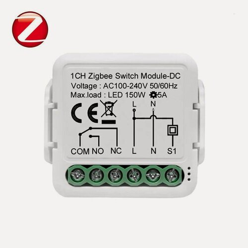 Изображение товара Реле ZigBee с сухими контактами с возможностью крепления на дин рейку для управлением котлом отопления и др. Работает с Алисой.