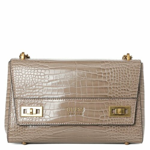 Сумка GUESS, бежевый crocodile pattern crossbody bag female thick chain shoulder bag luxury pu leather handbags women s small flap messenger bag sac