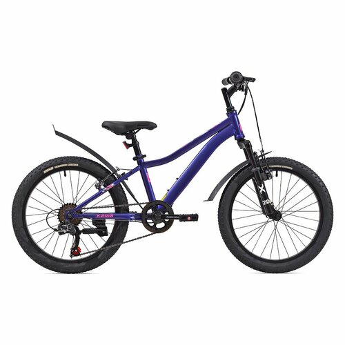 Велосипед детский горный 20 рост 120-135см 6 скоростей фиолетовый рама 11 MTB велик подростковый раш гоночный велоспорт хардтейл hardtail 6 лет 7 лет 8 лет SHIMANO скоростной RUSH HOUR X 200 1318000₽