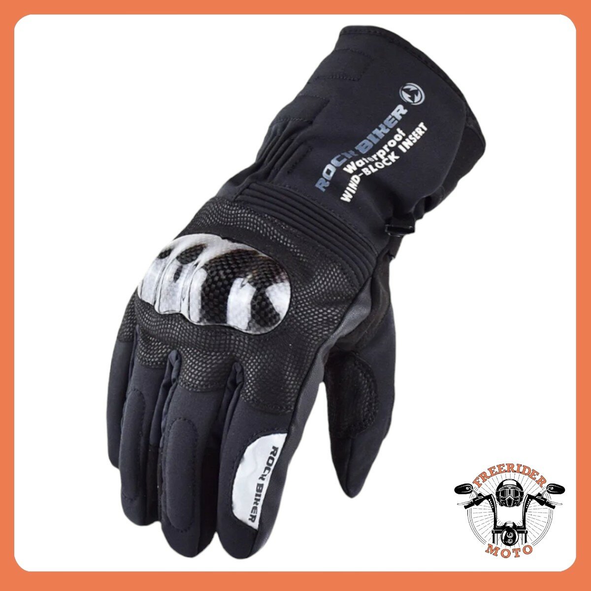 Мотоперчатки перчатки теплые Rock Biker RBG-32 для мотоциклиста на мотоцикл скутер мопед квадроцикл снегоход черные XL