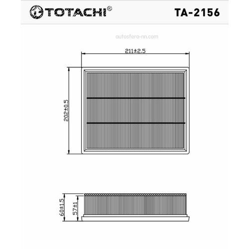 TOTACHI TA2156 Фильтр воздушный OPEL CORSA D 1.0/1.2/1.4 06-