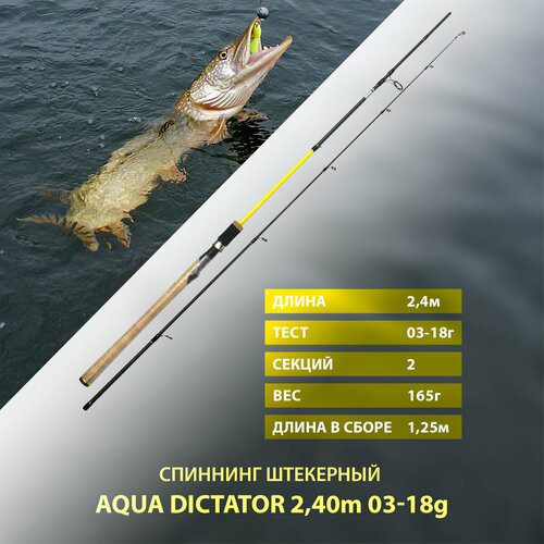 спиннинг штекерный aqua dictator длина 2 10m тест 03 18g Спиннинг штекерный AQUA DICTATOR, длина 2,40m, тест 03-18g