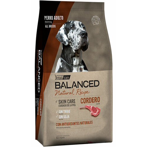 Сухой корм для собак Vitalcan Balanced Dog Adult Natural Recipe с ягненком, 3 кг, при пищевой непереносимости и чувствительной коже (с. г. 28.06.2025)