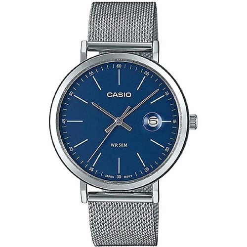 Наручные часы CASIO, серебряный, синий наручные часы casio mtp e320rl 2e