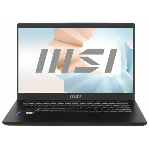 14 Ультрабук MSI Modern 14 C12M-229RU черный ноутбук msi modern 14 c12m 262ru 14 1920x1080 intel core i5 1235u ssd 256 gb 8gb wifi 802 11 b g n ac ax bluetooth 5 2 intel iris xe graphics