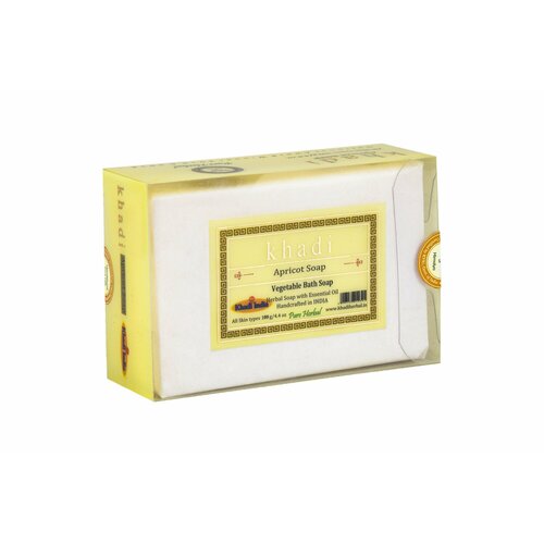 Khadi VEGETABLE APRICOT SOAP, Khadi India (абрикосовое растительное мыло ручной работы с эфирными маслами, Кхади Индия), 100 г.