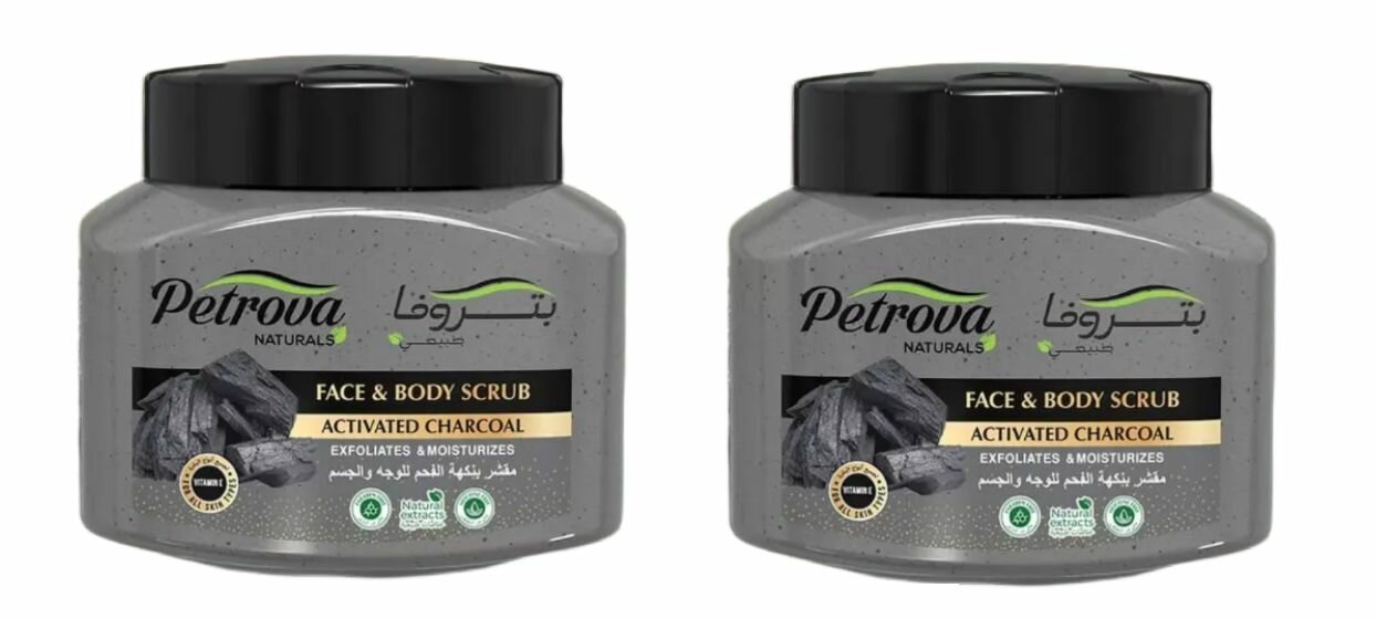 Petrova Гель-скраб для тела Naturals Активированный уголь, 500 мл - 2 штуки