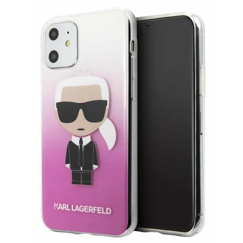 Lagerfeld для iPhone 11 чехол PC/TPU collection Karl Iconik Hard Gradient Pink