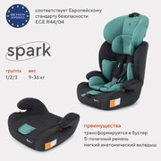 Автокресло детское Rant basic Spark арт. ZY10, группа 1/2/3 от 9 мес. до 12 лет вес 9-36 кг рост 80-145 см, Mint